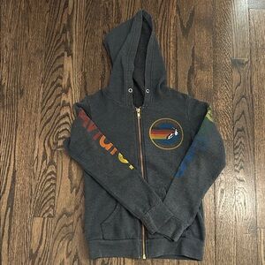 Aviator Nations Kids Zip Up ~ Charcoal Gray/ Black ~ size 8